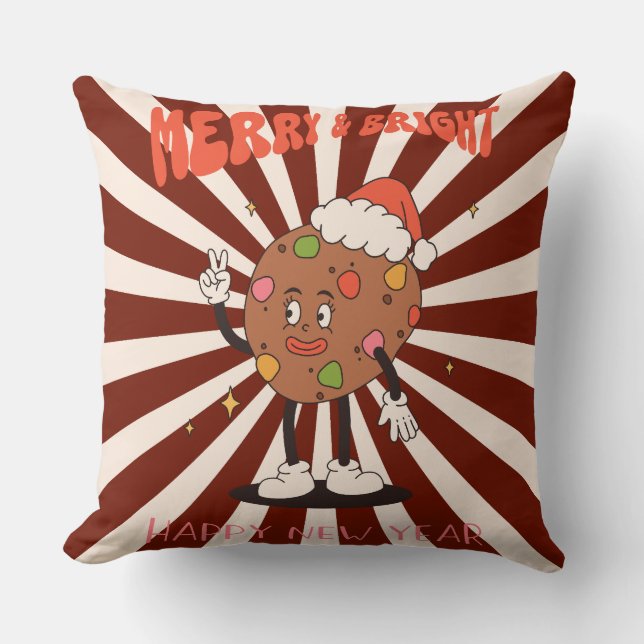 Groovy Christmas Day Throw Kissen (Vorderseite)