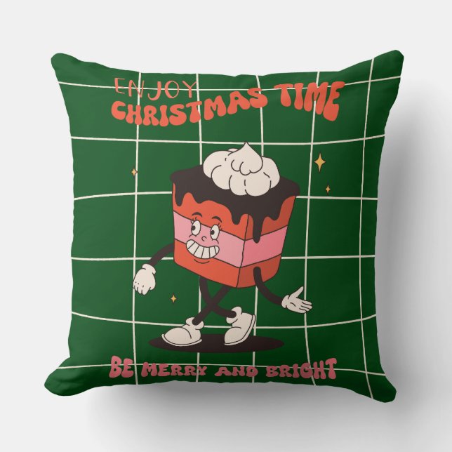 Groovy Christmas Day Throw Kissen (Vorderseite)