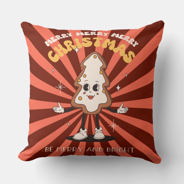 Groovy Christmas Day Throw Kissen (Vorderseite)