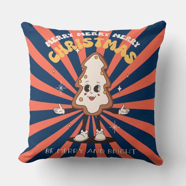 Groovy Christmas Day Throw Kissen (Vorderseite)