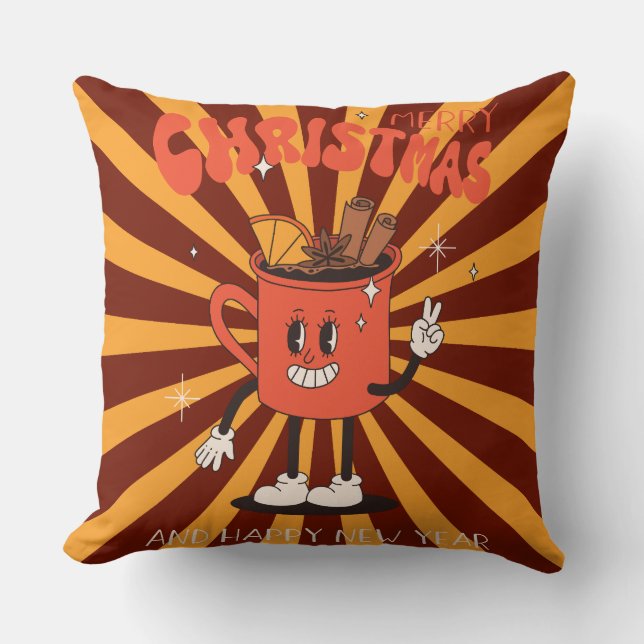 Groovy Christmas Day Throw Kissen (Vorderseite)