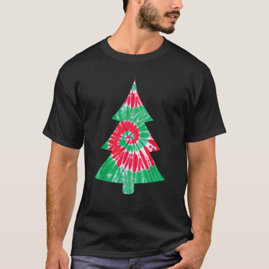 Groovy Christmas Gefärbte Krawatte Tree Tye Die T- T-Shirt (Vorderseite)