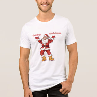 Groovy Christmas Herren Basic T-Shirt Retro Urlaub Tri-Blend Shirt