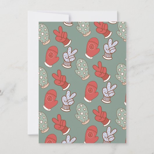 Groovy Christmas Hippie Ugly Sweater Pajama Party Einladung (Rückseite)