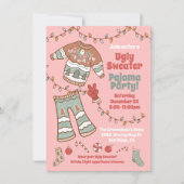 Groovy Christmas Hippie Ugly Sweater Pajama Party Einladung (Vorderseite)