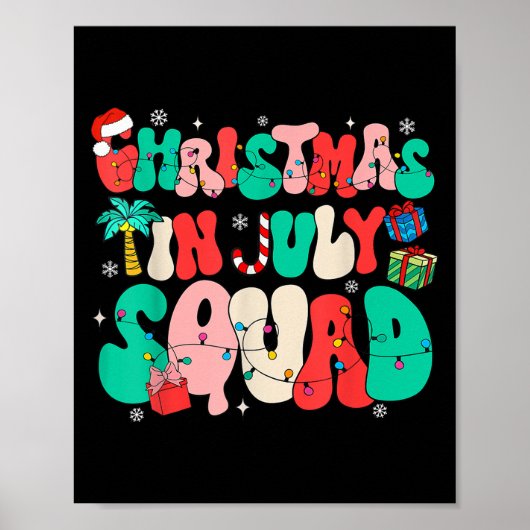 Groovy Christmas im Juli Squad Hawaii Beach Summer Poster (Vorne)