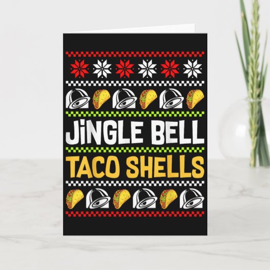 Groovy Christmas Jingle Bells Taco Shells Ugly Xma Karte (Vorderseite)