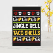 Groovy Christmas Jingle Bells Taco Shells Ugly Xma Karte (Gelbe Blume)