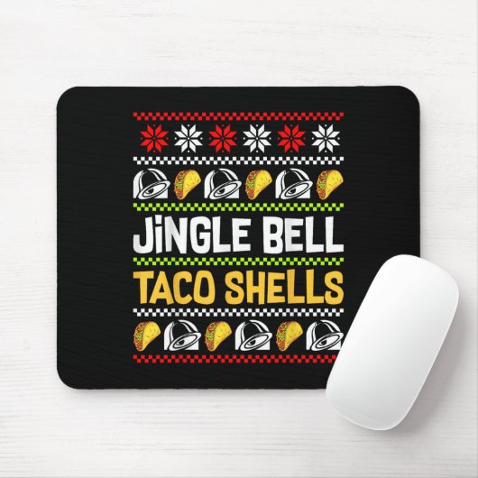 Groovy Christmas Jingle Bells Taco Shells Ugly Xma Mousepad (Mit Mouse)
