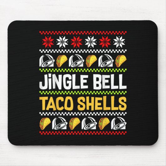 Groovy Christmas Jingle Bells Taco Shells Ugly Xma Mousepad (Vorne)