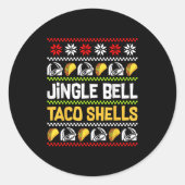 Groovy Christmas Jingle Bells Taco Shells Ugly Xma Runder Aufkleber (Vorderseite)