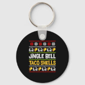 Groovy Christmas Jingle Bells Taco Shells Ugly Xma Schlüsselanhänger (Vorderseite)