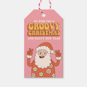 Groovy Christmas Merry Santa Funny Retro Hippie Geschenkanhänger