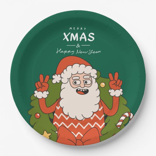 Groovy Christmas Niedliche Teller (Vorderseite)