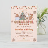 Groovy Christmas Onederful 2. Geburtstag Party Einladung (Stehend Vorderseite)