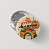 Groovy Christmas Party Retro 70er Jahre Thema Button (Vorne & Hinten)