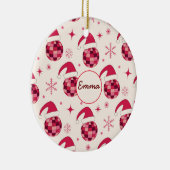 Groovy Christmas Santa Disco Balls Individuelle Na Keramik Ornament (Rechts)