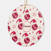 Groovy Christmas Santa Disco Balls Individuelle Na Keramik Ornament (Links)