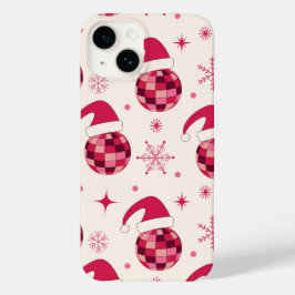 Groovy Christmas Santa Disco Balls Muster Case-Mate iPhone 14 Hülle