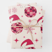 Groovy Christmas Santa Disco Balls Muster Geschenkpapier Set (Beispiel)