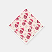 Groovy Christmas Santa Disco Balls Muster Serviette (Ecke)