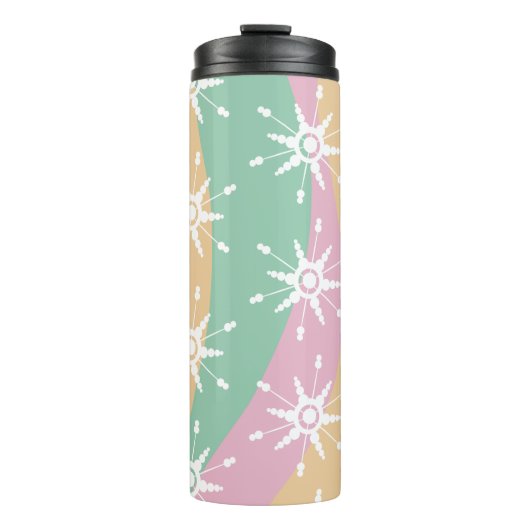 Groovy Christmas Snowflake Swirl Marmor Thermosbecher (Vorderseite)