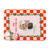 Groovy Christmas snowman Photo Magnet (Horizontal)