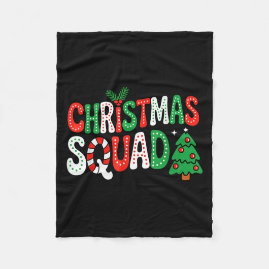 Groovy Christmas Squad Xmas Tree Family Matching P Fleecedecke (Vorderseite)