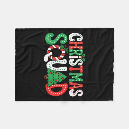 Groovy Christmas Squad Xmas Tree Family Matching P Fleecedecke (Vorderseite (Horizontal))