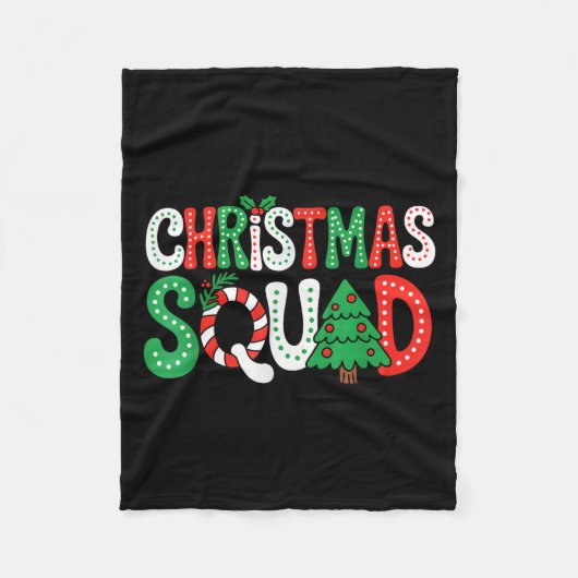 Groovy Christmas Squad Xmas Tree Family Matching P Fleecedecke (Vorderseite)