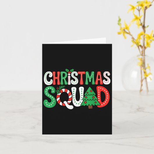 Groovy Christmas Squad Xmas Tree Family Matching P Karte (Gelbe Blume)