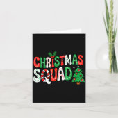 Groovy Christmas Squad Xmas Tree Family Matching P Karte (Vorderseite)
