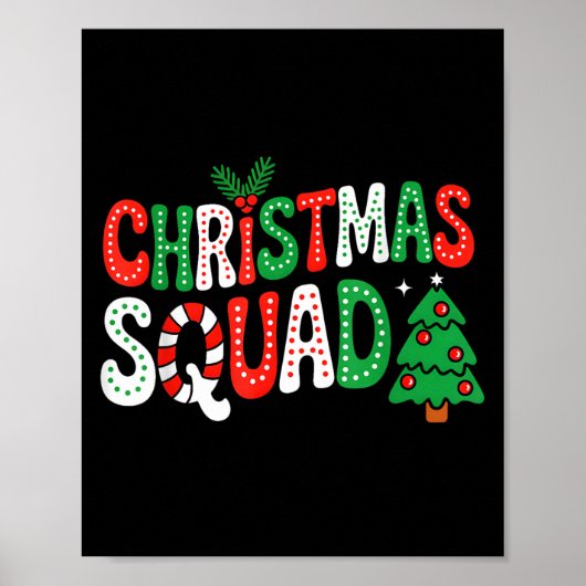 Groovy Christmas Squad Xmas Tree Family Matching P Poster (Vorne)