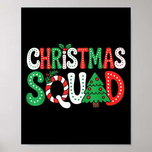 Groovy Christmas Squad Xmas Tree Family Matching P Poster (Vorne)