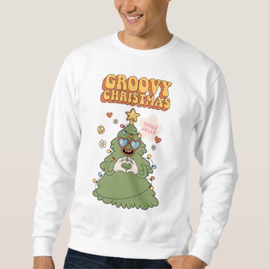 Groovy Christmas Tree - Holly Jolly Vibes Sweatshirt (Vorderseite)