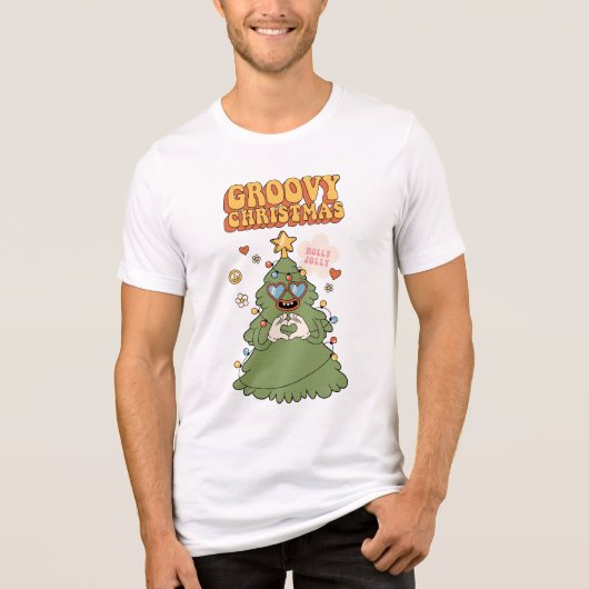 Groovy Christmas Tree - Holly Jolly Vibes Tri-Blend Shirt (Vorderseite)