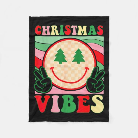 Groovy Christmas Vibes Happy Christmas Day For Men Fleecedecke (Vorderseite)