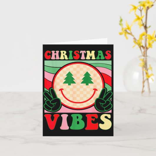 Groovy Christmas Vibes Happy Christmas Day For Men Karte (Gelbe Blume)