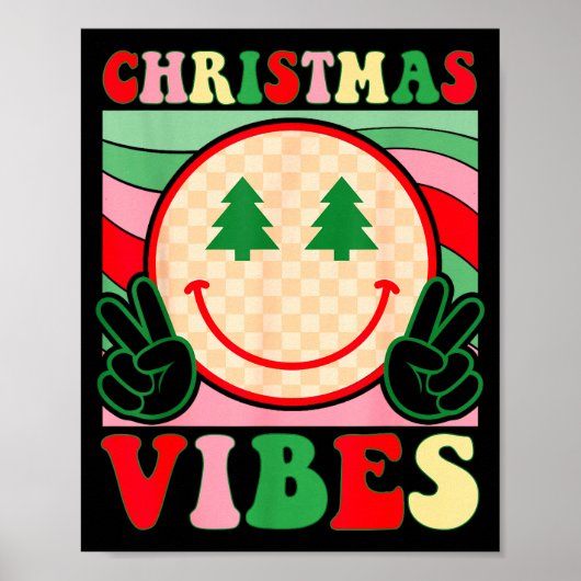 Groovy Christmas Vibes Happy Christmas Day For Men Poster (Vorne)