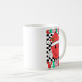 Groovy Christmas Vibes Smile Face Santa Hat Xmas T Kaffeetasse (VorderseiteRechts)