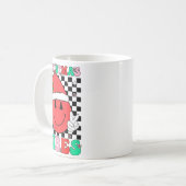 Groovy Christmas Vibes Smile Face Santa Hat Xmas T Kaffeetasse (Vorderseite Links)
