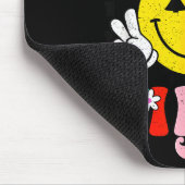 Groovy Christmas Vibes Smile Face Santa Hat Xmas T Mousepad (Ecke)