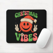 Groovy Christmas Vibes Smile Face Santa Hat Xmas T Mousepad (Mit Mouse)