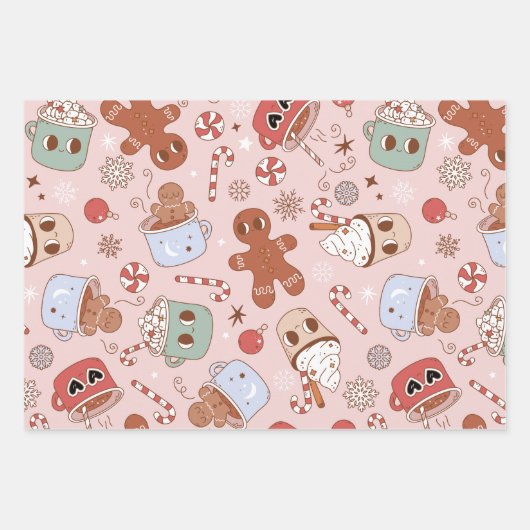 Groovy Christmas Wrapping Paper Geschenkpapier Set (Vorderseite)