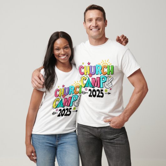Groovy Church Camp 2025 Matching Christlich Camp T-Shirt (Unisex)