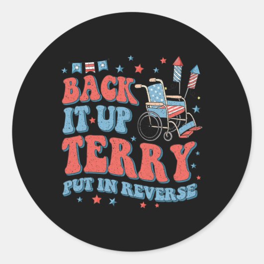 Groovy Ck Up Terry Put It In Reverse Firework 4. J Runder Aufkleber (Vorderseite)