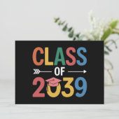 Groovy Class of 2039 Abschluss Senior 2039 Einladung (Stehend Vorderseite)