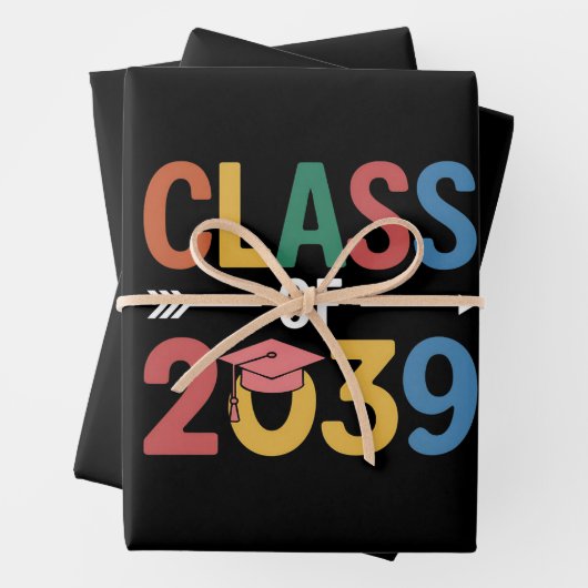 Groovy Class of 2039 Abschluss Senior 2039 Geschenkpapier Set (Beispiel)