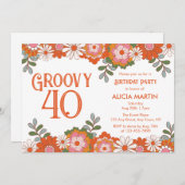 Groovy Classic Hippie Flora Leaf Birthday Einladung (Vorne/Hinten)