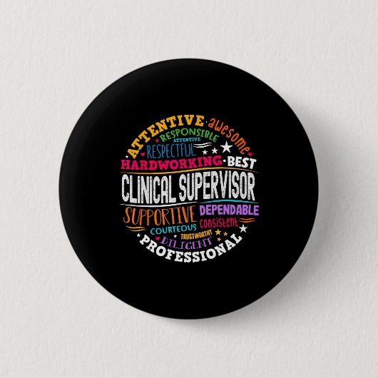 Groovy Clinical Supervisor Appreciation Health Wor Button (Vorderseite)